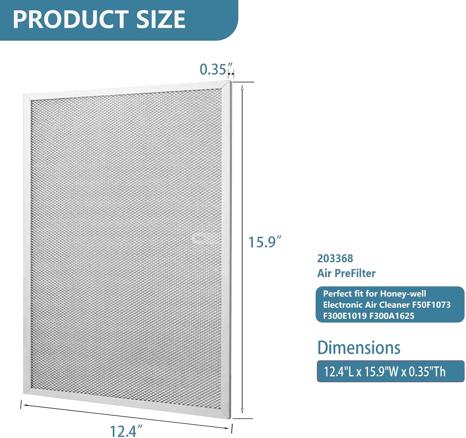 203368 F50F F300E Air Filter Replacement for Honeywell Electronic Air Cleaner 16" x 12.5" Air Pre Filter Replaces F300E1019 F300A1625 F50F1073 Aluminum Mesh Air Pre-Filters 2 Pack