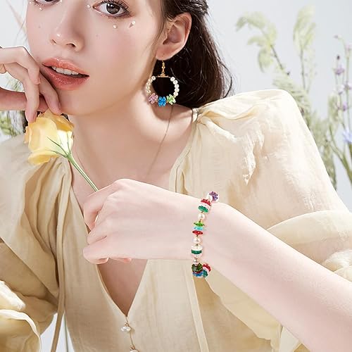 Miniatura 7 de Craftdady 100 cuentas de flores de vidrio facetadas transparentes Margarita abalorios de flores de cristal Briolette, cuentas espaciadoras florales