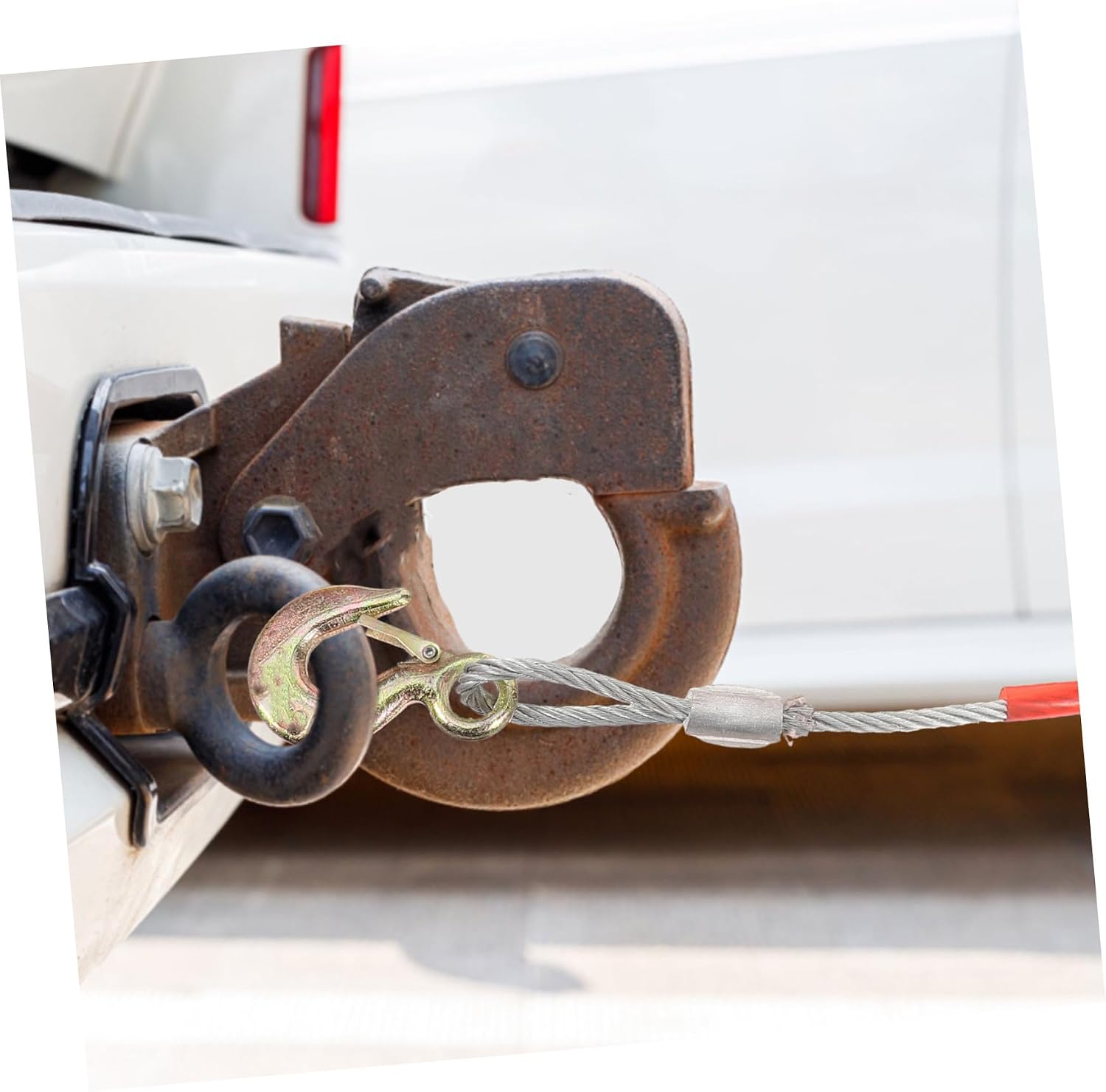 Mobestech Car Towing Rope Thick Steel Traction Cable Hook for Safe Vehicle Pulling Portable Tow Cable for Off-Road and Heavy-Duty Use