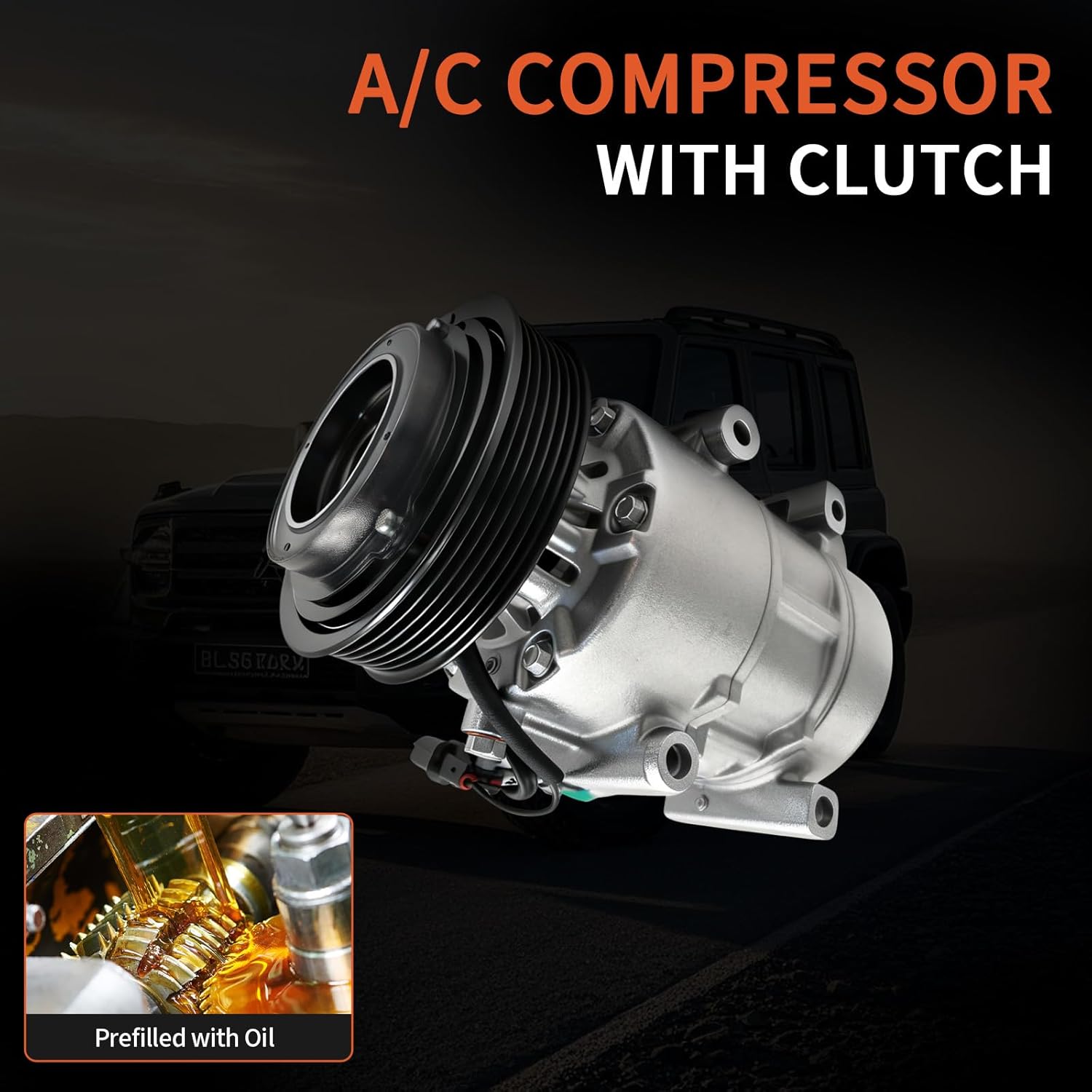AC Compressor w/Clutch Compatible With Hyundai Tucson 2010-2015, Kia Sportage 2011-2016, Automotive Replacement AC Compressor 977012S5001, 977012S500AS1