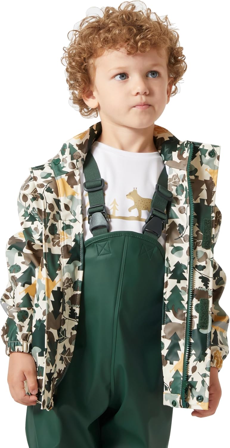 Helly Hansen Kid's Bergen 2.0 PU Rainset AOP, 390 Jungle Green Aop, 2