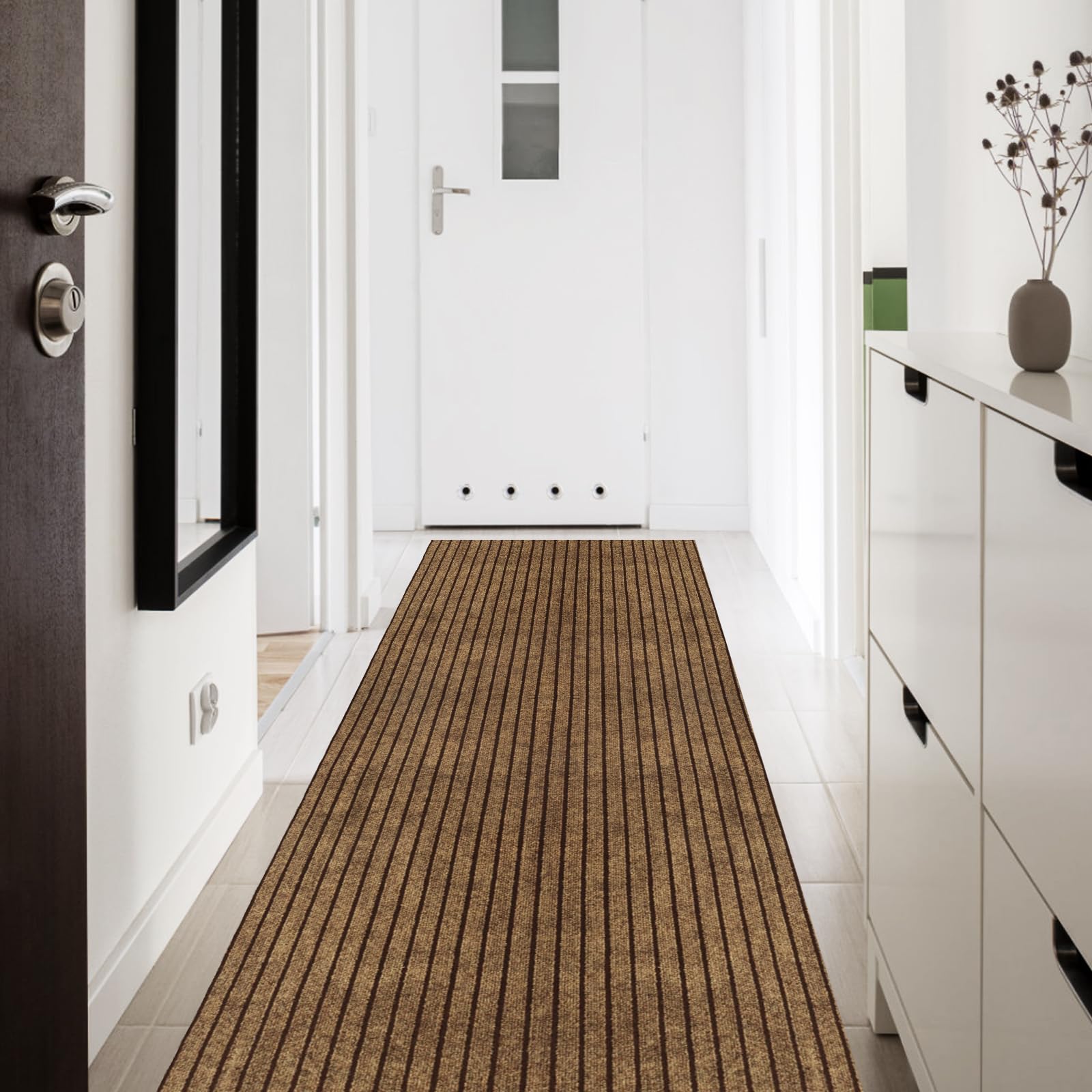 Runner Rug 2' x 8' Outdoor/Indoor, Rug with Natural Rubber Backing Non Slip for Hallway, Kitchen, Patio, Laundry, RV, Entryway, Garage, Bathroom, Area