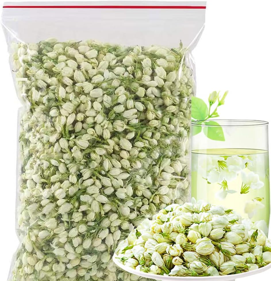 Jasmine tea 3.52 ounces/100g，Caffeinefree ， Dried jasmine flowers are