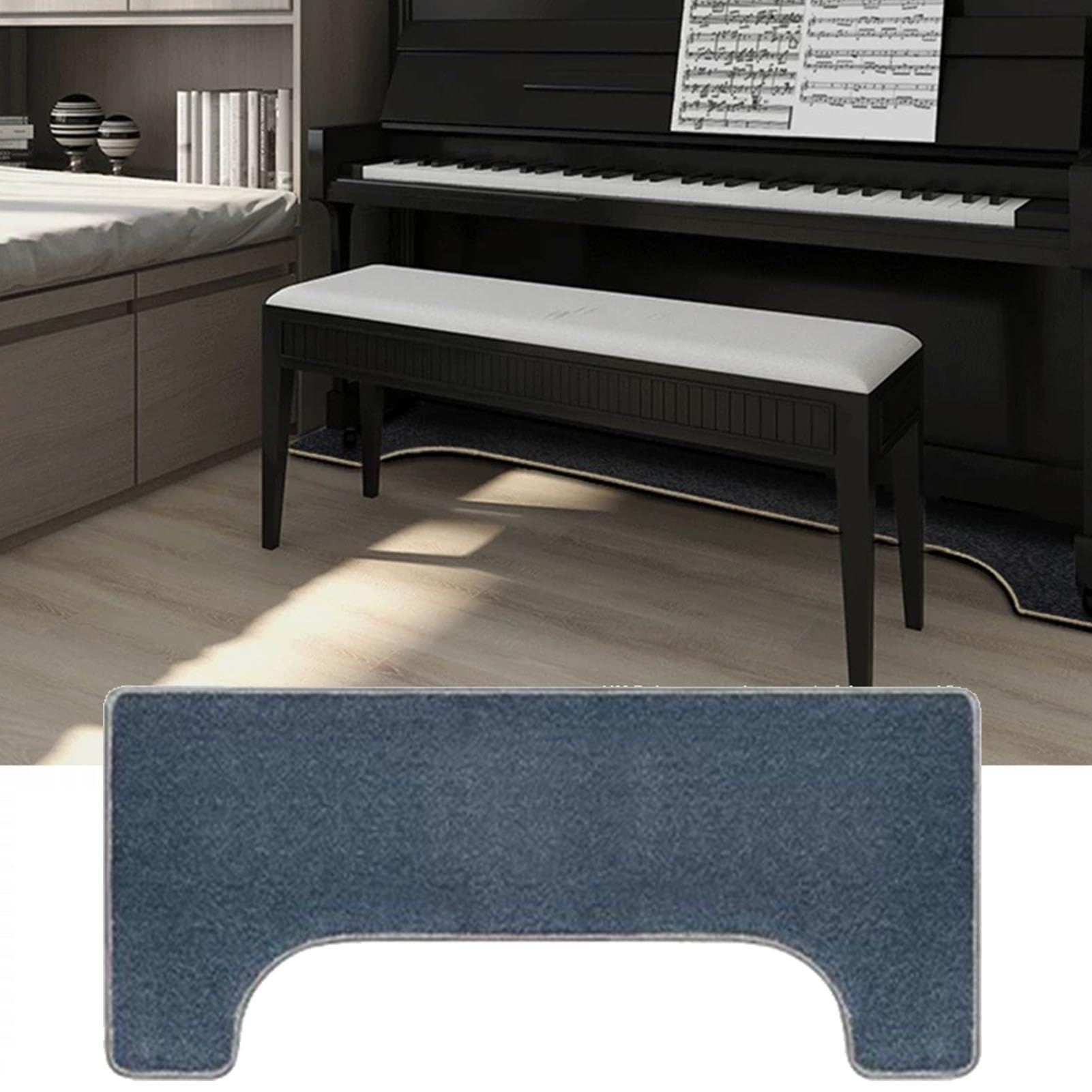 Qesjodfu Soundproof Rug for Piano Upright Piano Carpet Protector Sound Dampening Non-Slip Carpet Acoustic Pads Sound Proof Floor Mat Soundproofing Blankets Sound-Absorbing Mat 160 x 70 cm