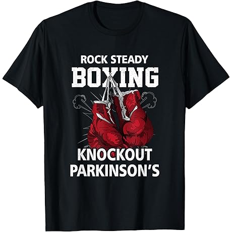 Vintage Boxing Gloves Rock Steadys Boxing Knockout Parkinson T-Shirt