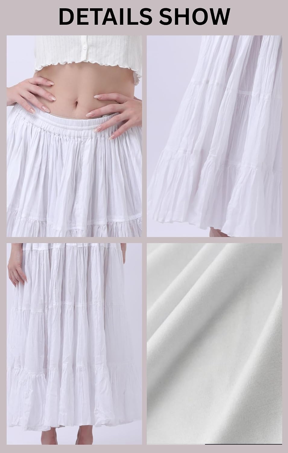 25 Yard Cotton Tiered Long Maxi Skirt for Women’s | Plus Size Full Circle Style Skirt with Maxi Flare Long Skirt