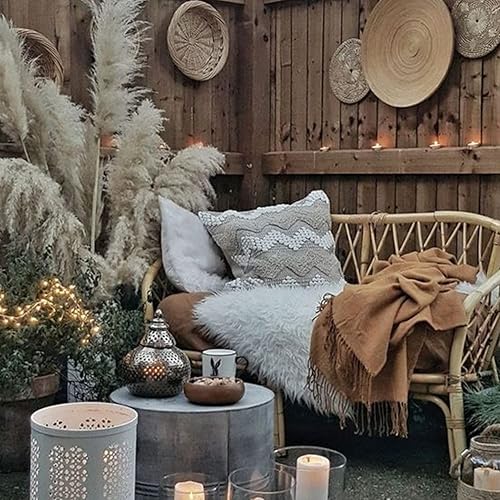 Miniatura 2 de Funda de almohada decorativa bohemia, 18 x 18 pulgadas, almohadas decorativas rústicas marroquíes bohemias con detalles acolchados, felpa de algodón