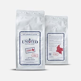 United Coffee 100% Arabica Colombian Ground Coffee, Medium Roast, Sweet Caramel Chocolate and Citric Notes, 16 Oz