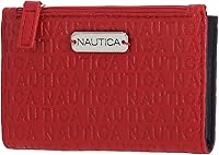 Vista 6 de Nautica High Tide - Billetera pequeña para mujer con bloqueo RFID, tarjetero delgado para tarjetas de crédito con bolsillo con cremallera
