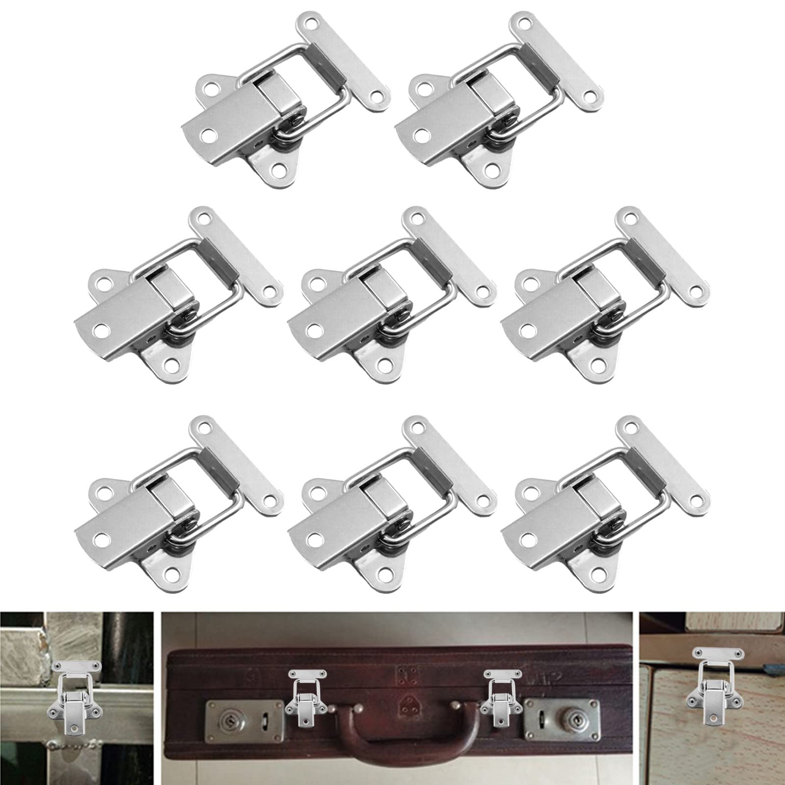 2 Chiusure A Leva Per Serrature - Ottone Lucido 20mm Con Nottolino A Scatto - Foto 6