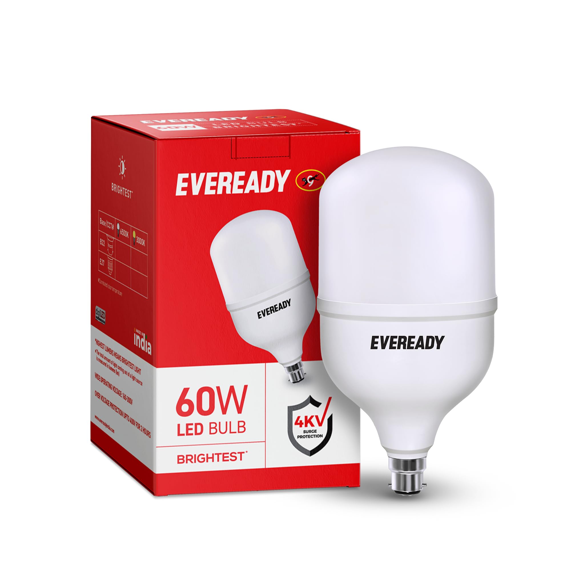 EVEREADY 60W LED Hammer Bulb, High CRI & High Efficiency
