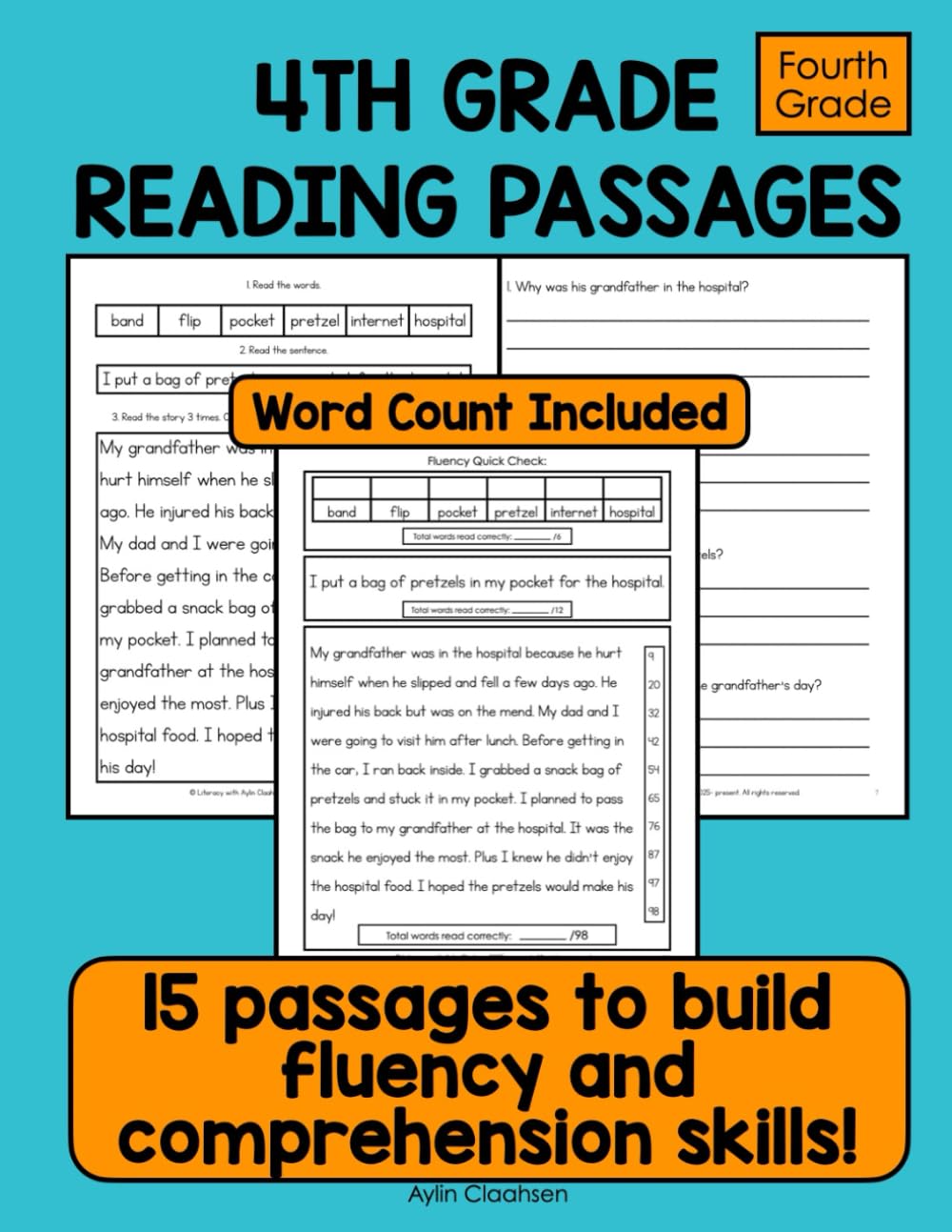 4th Grade Reading Passages to Build Fluency and Comprehension Skills: Fourth Grade Reading Passages with Comprehension Questions and Fluency Word Count