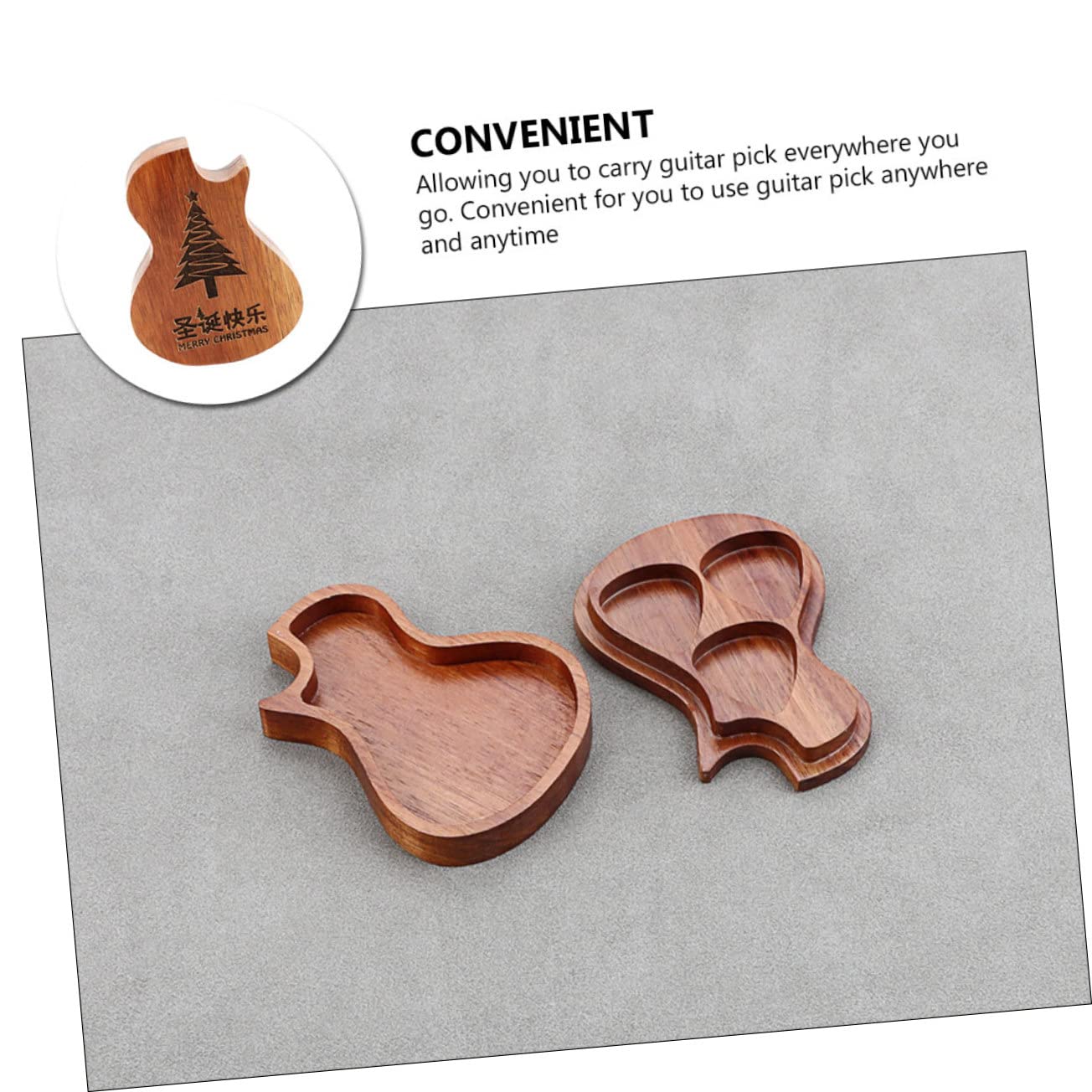 BESTonZON 4 Stück Pick-Box Behälter für Gitarrenteile Plektrumhalter für Gitarre Gitarrenzubehör Guitar Pick Holder Gitarrenplektrum-Halter Aufbewahrungsorganisator Speicherhalter Holz