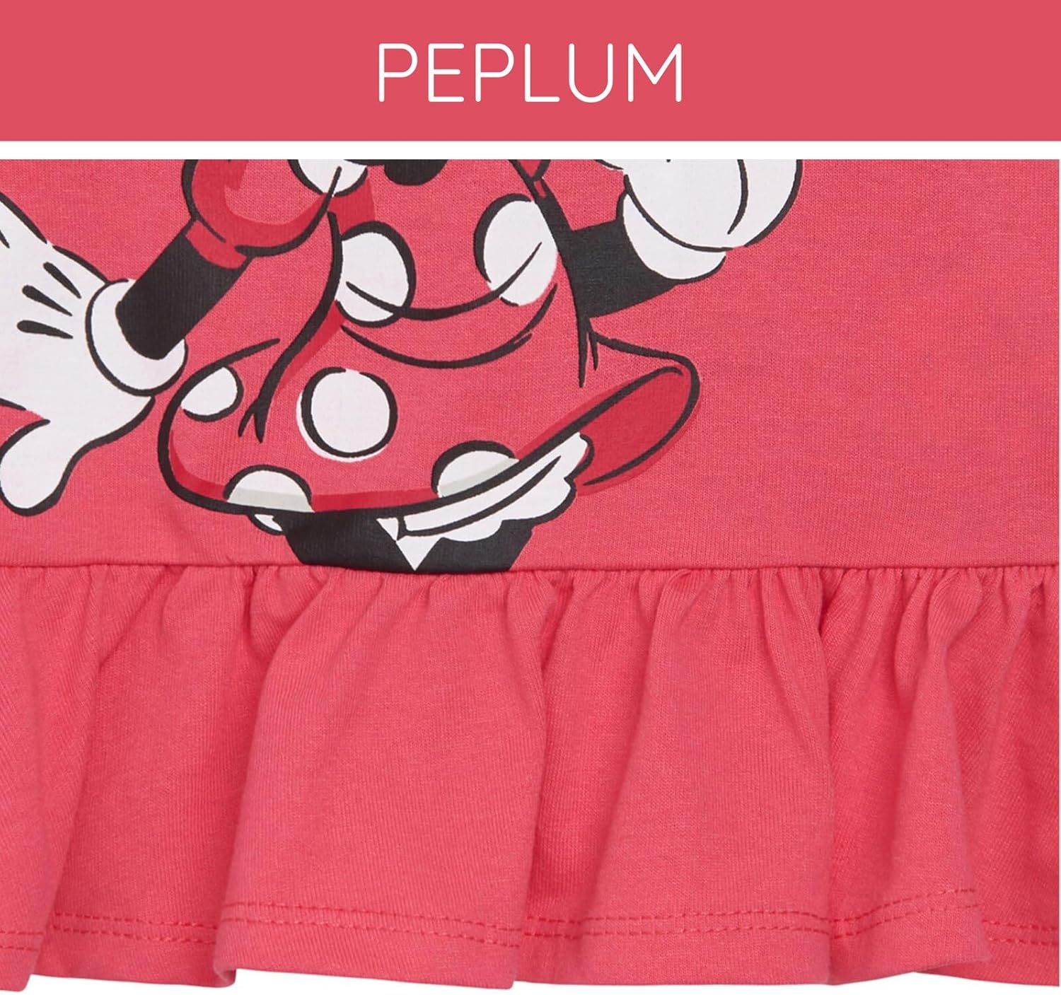 Disney Minnie Mouse Floral Girls Peplum T-Shirt and Leggings Outfit Set Toddler to Big Kid Sizes (2T - 10-12) - Image 6