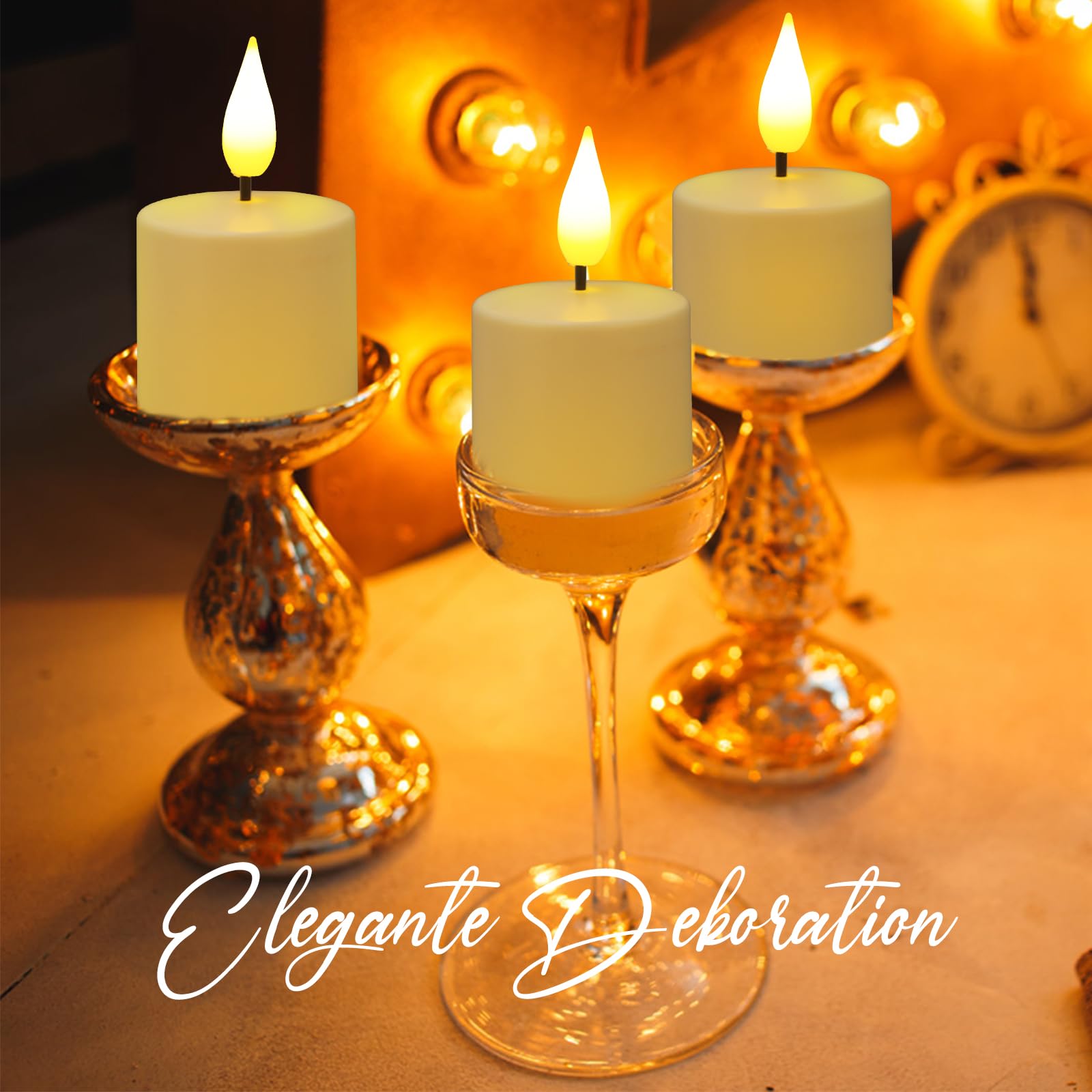 Candele LED Yinuo Con Fiamma Tremolante E Telecomando – Set Con Timer 2/4/6/8H, Effetto Fiamma Realistica Per Casa E Matrimoni - 6