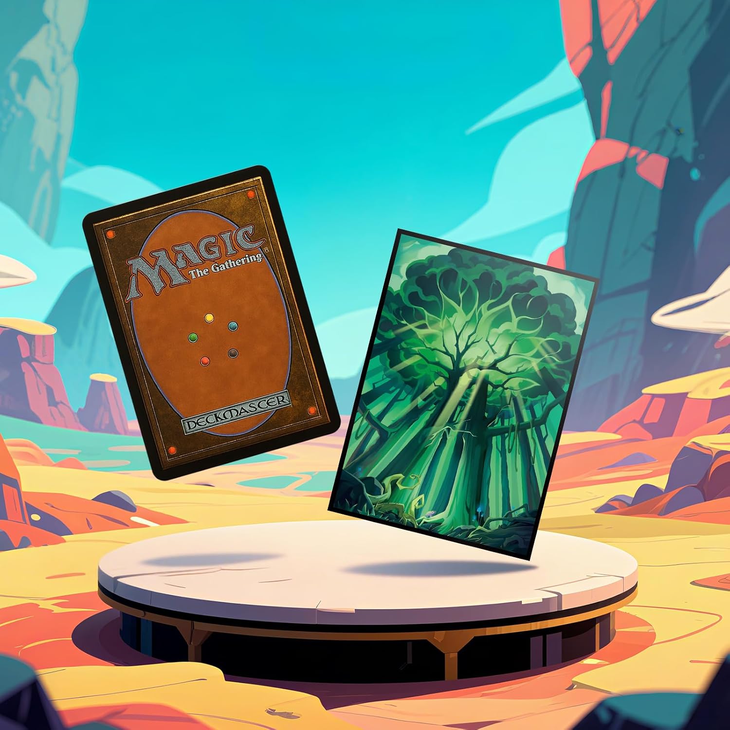 MTG Card Sleeves - Forest - Lotus Series - Ultra Clear Front & Matte Finish Back, 100 Count Standard Size TCG Sleeves, Matte Art Sleeve for Magic The Gathering
