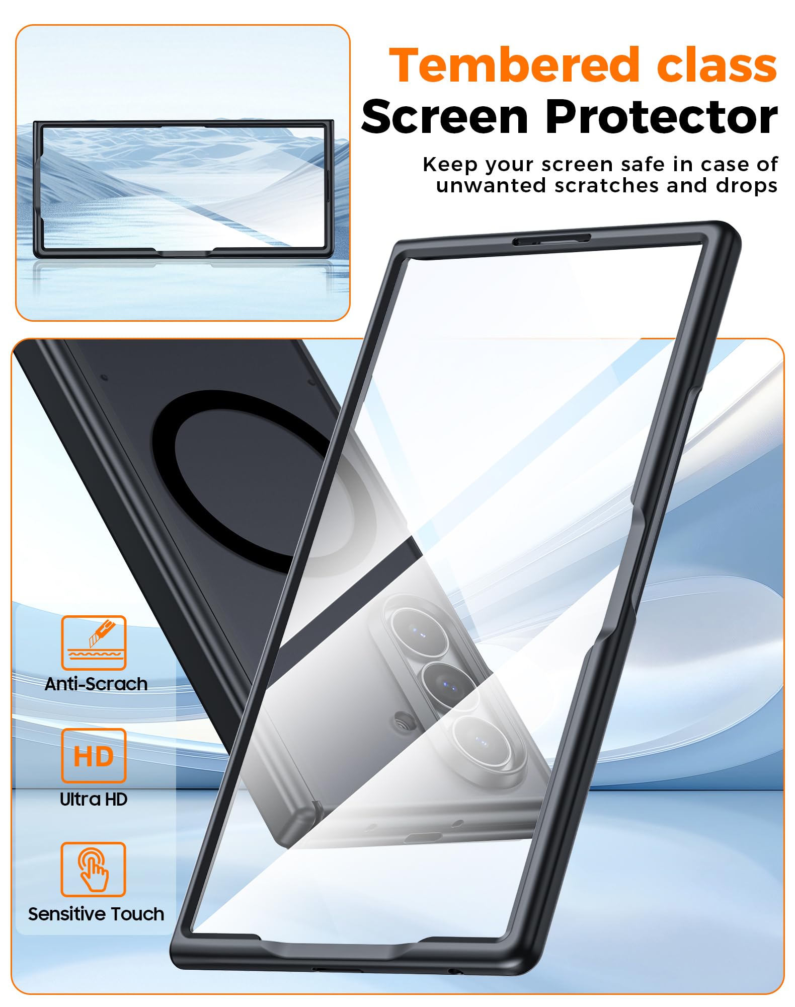 Vizvera Custodia trasparente per Samsung Galaxy Z-Fold-8 Ultra/Z Fold 7, con alimentazione magnetica, protezione per cerniera, sottile, pellicola protettiva antiurto, custodia per telefono per Z Fold