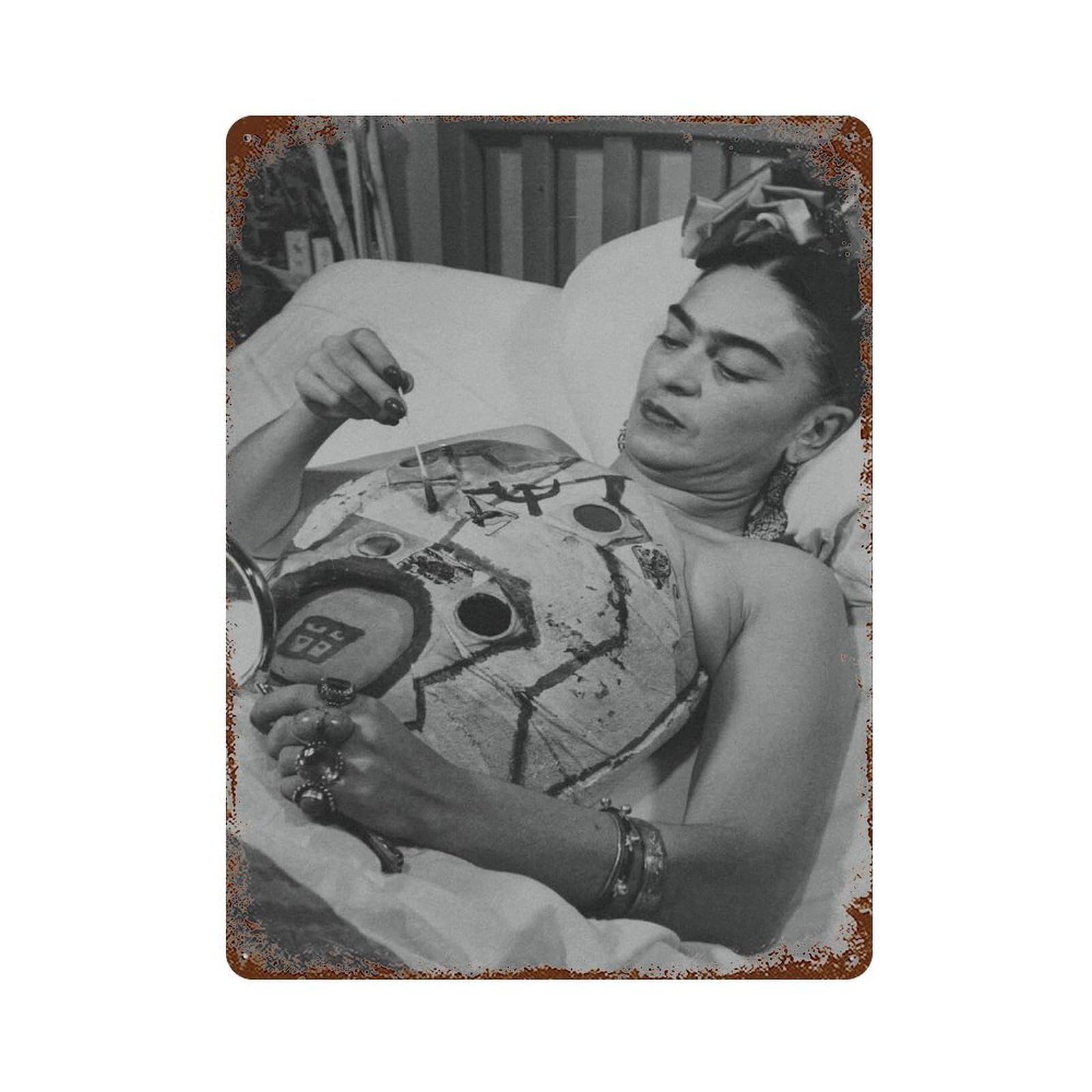 xiaoxiaoshen Frida Kahlo Print, Wall Decor Art Metal Tin Poster Modern Home Decor Art Home Bar Shop Decorations Vintage Sign 40x30cm