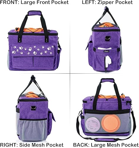 Miniatura 10 de Bolsa de viaje para perros, bolsas para perros aprobadas por aerolíneas para viajes, 2 contenedores de viaje de comida para perros y cuencos