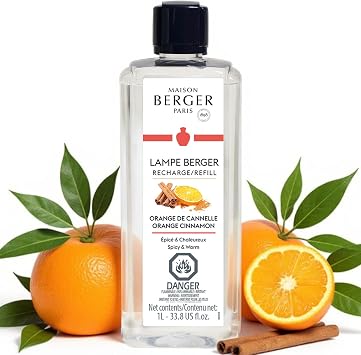 MAISON BERGER Lampe Berger Refill, 1 L, Orange Cinnamon | Catalytic Lamp Fragrance Refill, Helps Neutralize Odors, 160 h Fragrance Diffusion, Made in France