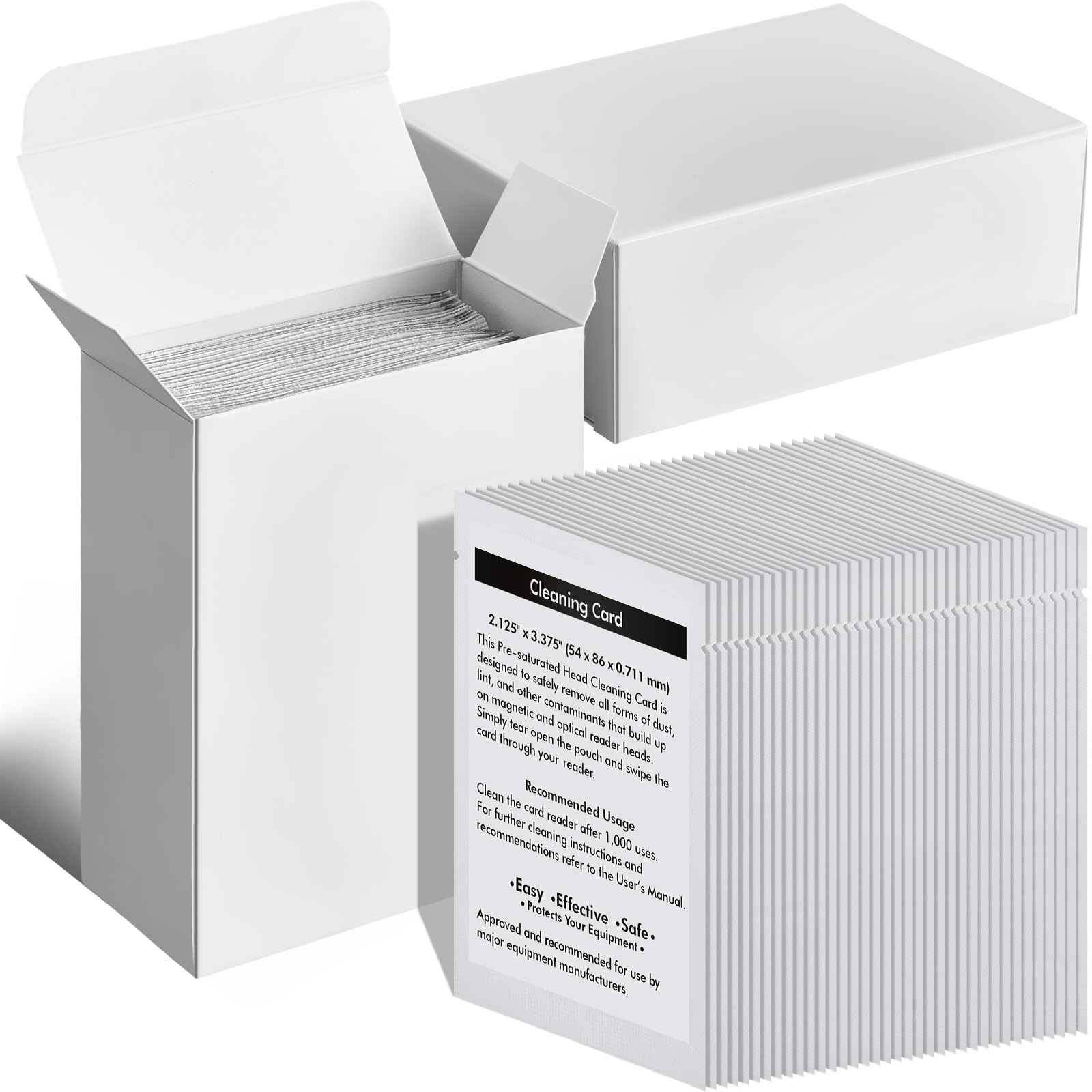 Sliner 60 Pcs Card Reader Cleaning Cards, CR80 Dual Sided for POS