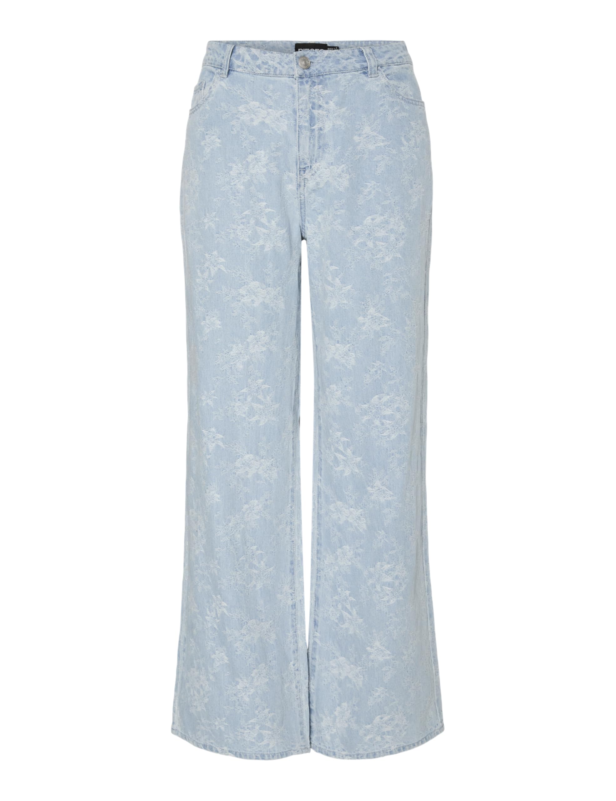 PIECES Pcfeline Mw Wide Denim Jeans, Light Blue (Light Blue Denim), 2