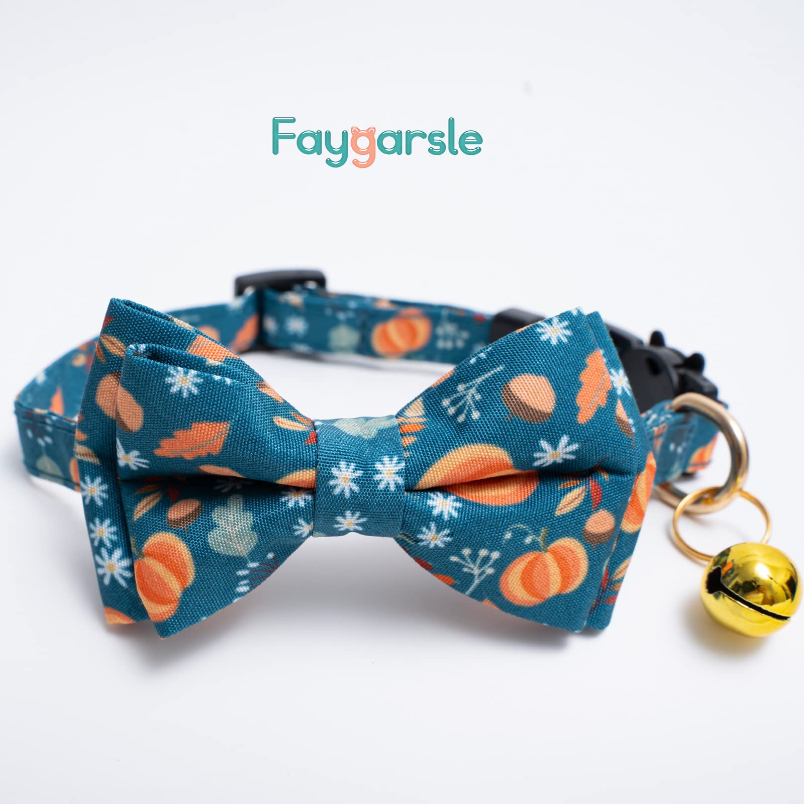 Lot de 2 colliers pour chat avec nœud papillon Orange Vert