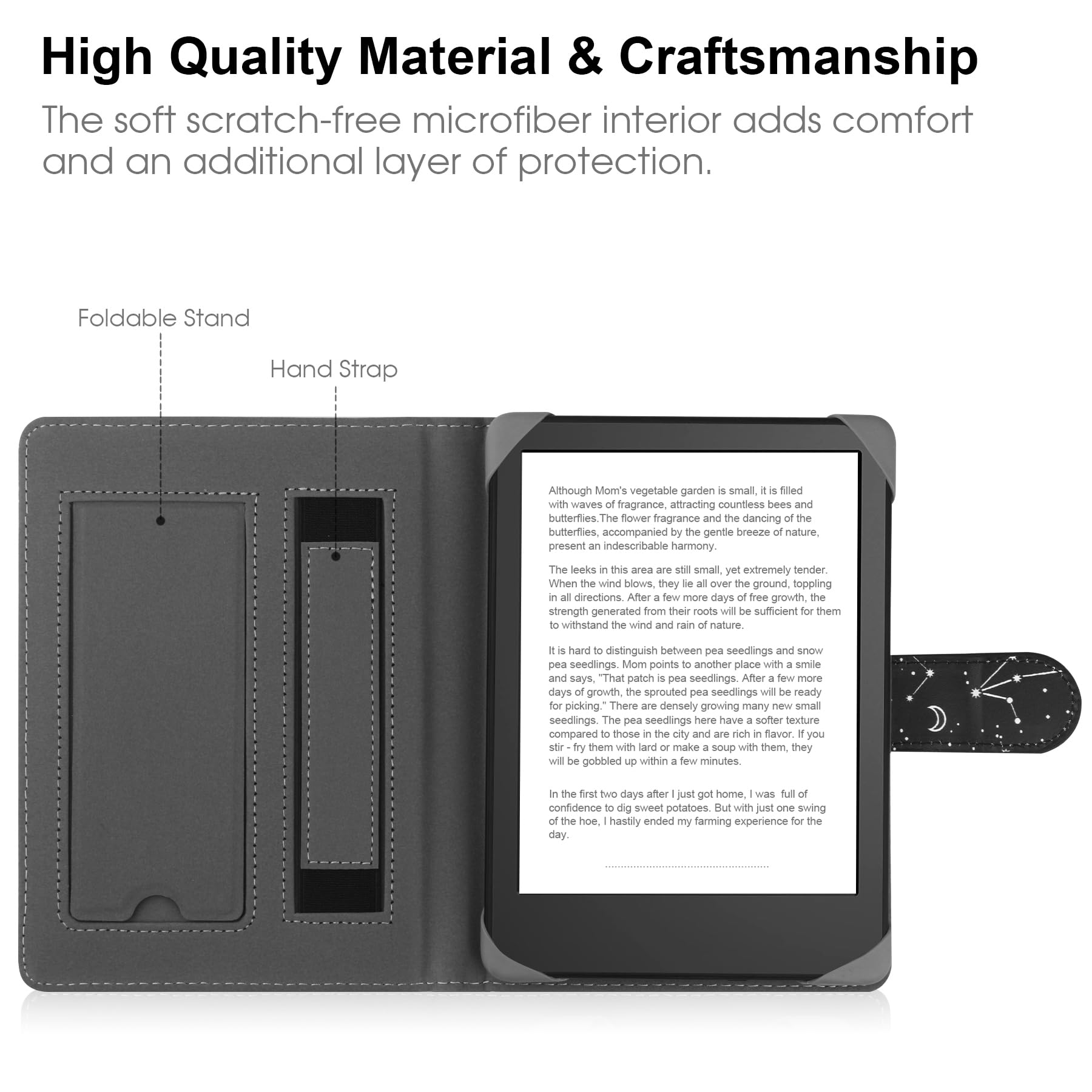 Custodia Universale per E-Reader 6.8" 7" Compatibile Kindle Paperwhite Kobo PocketBook Tolino Sony con Stand Costellazione