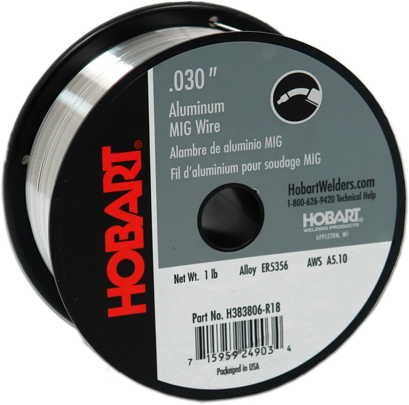 H383806-R18 1-Pound ER5356 Aluminum Welding Wire, 0.030-Inch