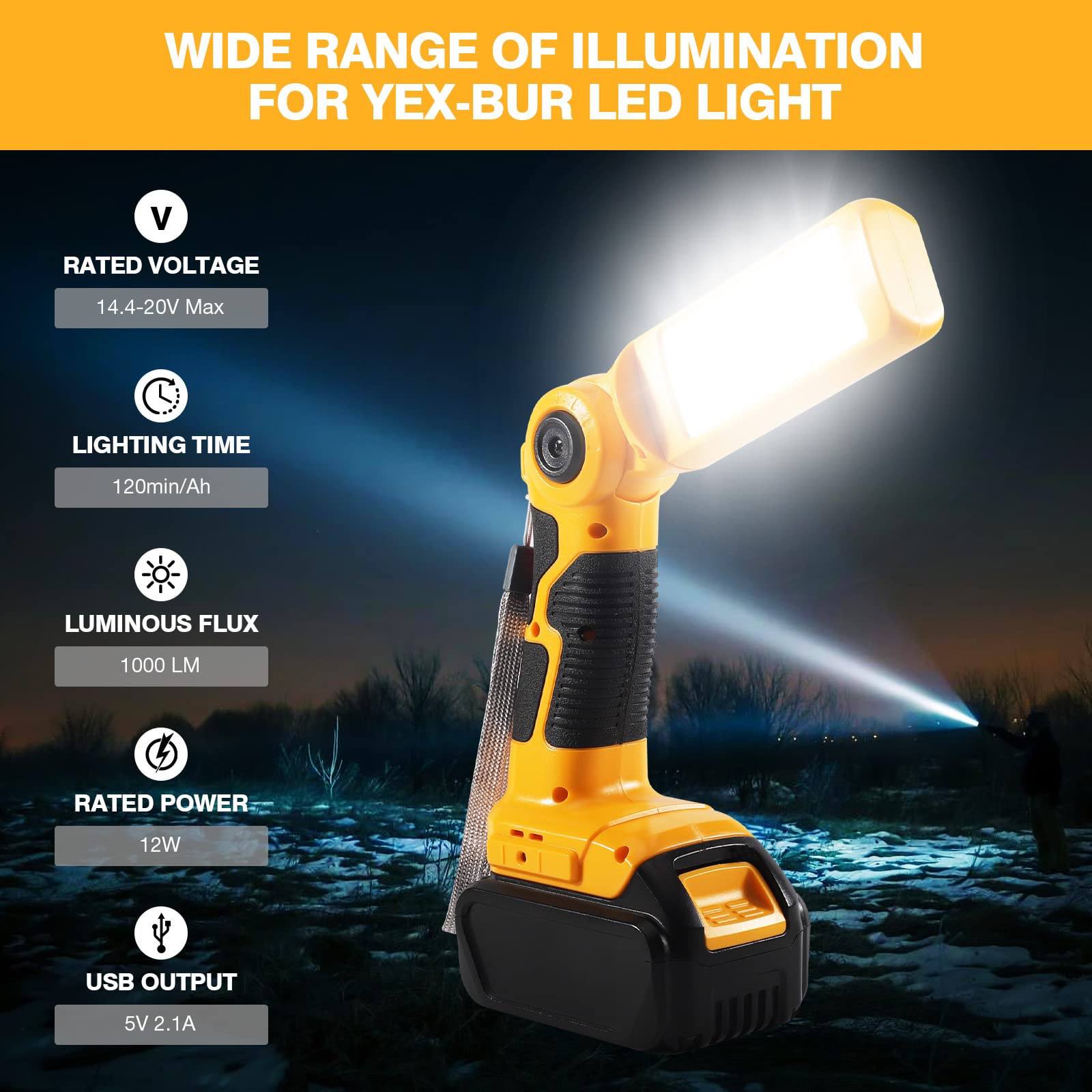 dewalt 1000 lumen led rechargeable power tool flashlight YEX-BUR Work Light for 20v Battery, 12W 1000LM Cordless Handheld Spotlight with USB Port LED Jobsite Light Desk Lamp for Camping Workshop Garage The DCL182 Rechargeable LED bike bag Vintage Custom Slim Head Choose Option:Helmet Matte Black XL