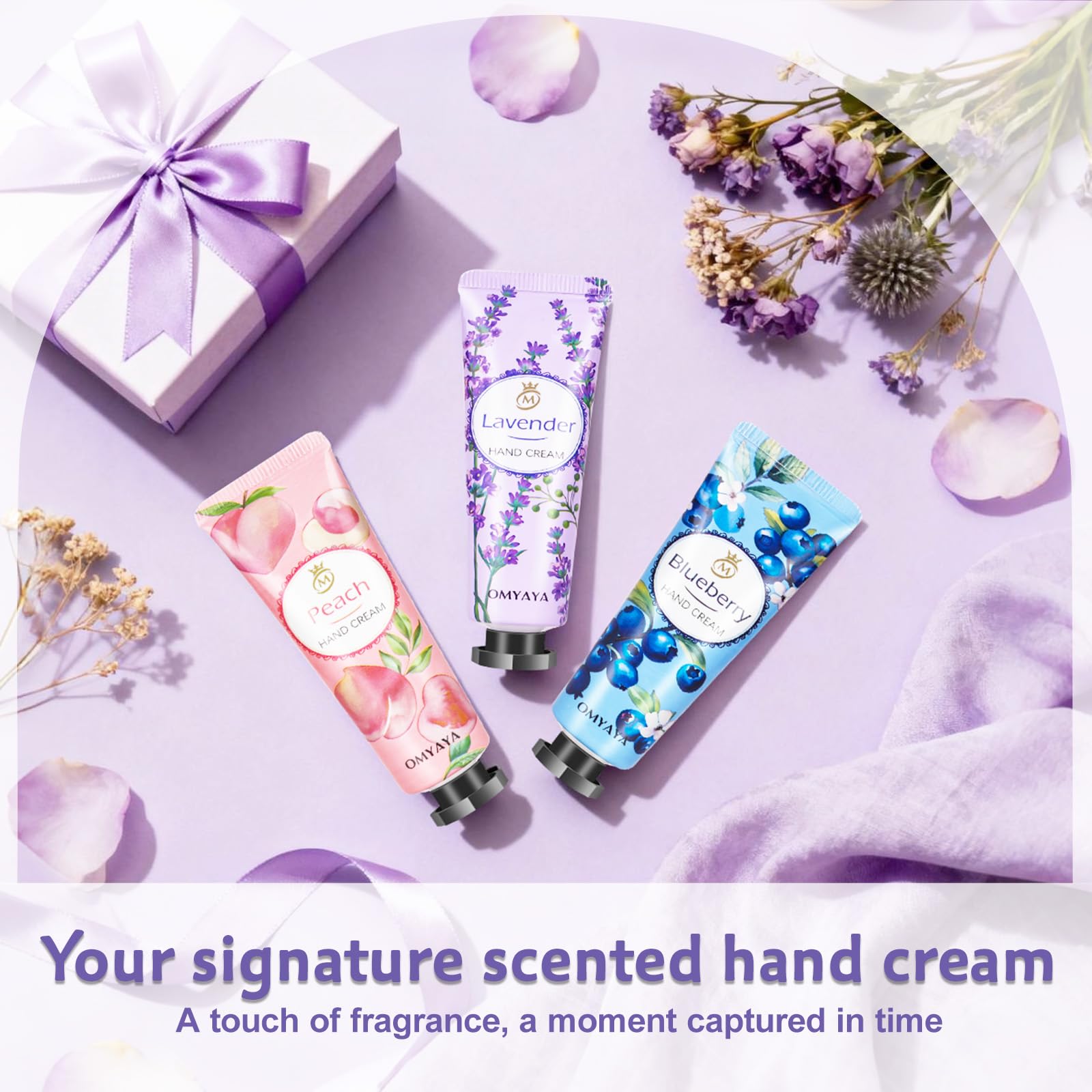 Mini crema per le mani, piccoli regali per donne, 50 set di creme per le mani con 10 fragranze, crema idratante per le mani asciutte, set regalo per donna colleghi compleanni Natale San Valentino
