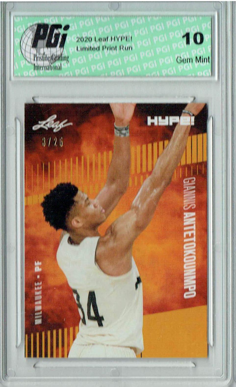 Amazon.com: Giannis Antetokounmpo 2020 Leaf HYPE! #48 Gold Only 25 Made Rare  Card PGI 10 : Collectibles & Fine Art