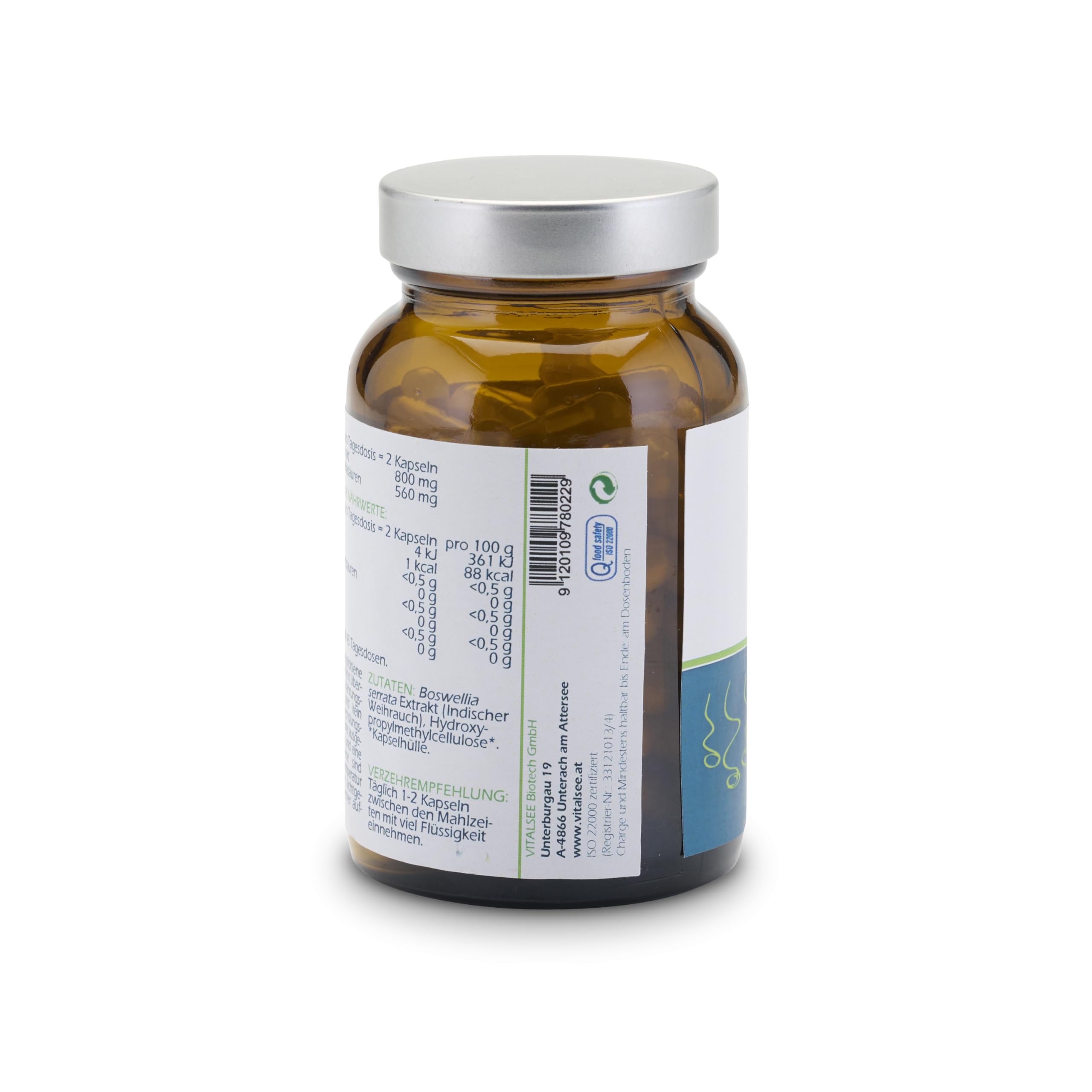BOSWELLIA serrata 400 Extrakt – 90 vegane Kapseln – Hochwertiger Weihrauch-Extrakt – glutenfrei, laktosefrei, ohne Zusätze – im Glas