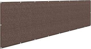 Cubierta para valla de balcón, 90 % de bloqueo, 40/50/60 cm de altura, ojales y bridas incluidas, color marrón, tamaño: 60 x 750 cm, protección de jardín