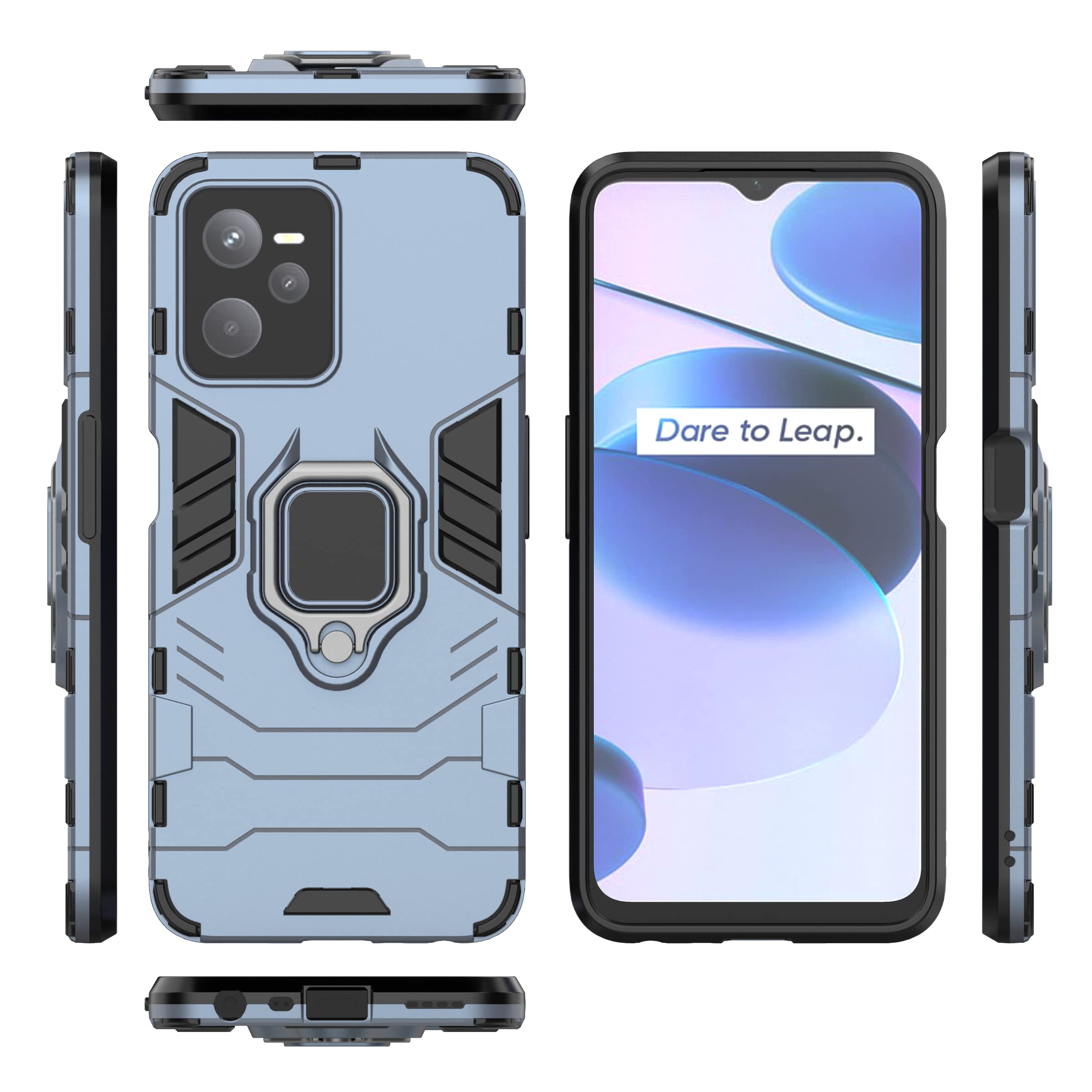 Custodia Design Blu per Realme C65 4G | Eleganza e Anello Stand