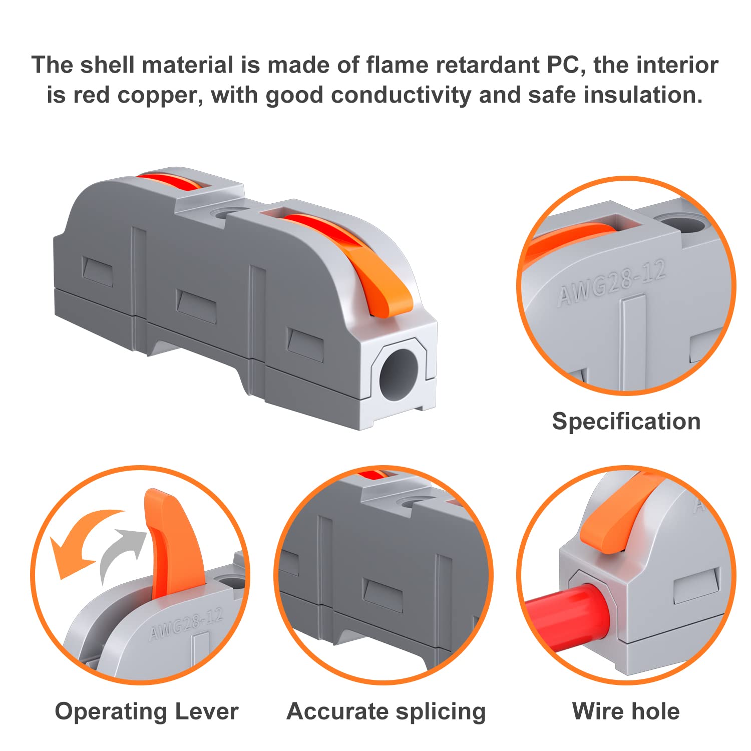 RVBOATPAT 60 PCS Wire Connectors Kit and 59 PCS Lever Wire Connectors Push-in Electrical Connectors