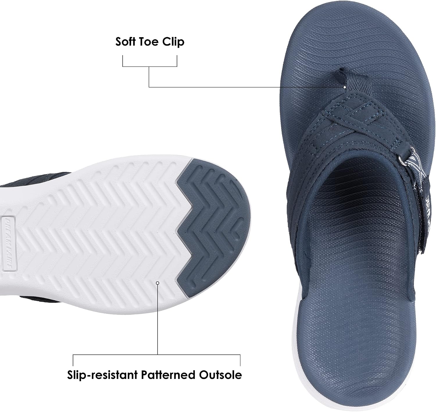 DREAM PAIRS Women's Arch Support Flip Flops Comfortable Thong Sandals