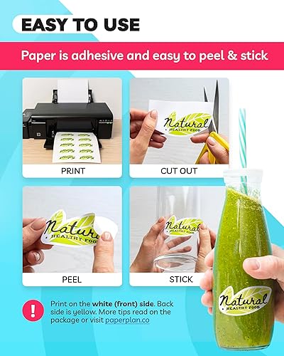 Miniatura 6 de Papel adhesivo - Papel adhesivo para impresora de inyección de tinta - Papel adhesivo de vinilo - Vinilo imprimible - Papel adhesivo de vinilo