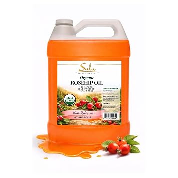 SULU ORGANICS 64 FL.OZ- 100% Pure Certified Organic Unrefined Extra Virgin Rosehip Oil