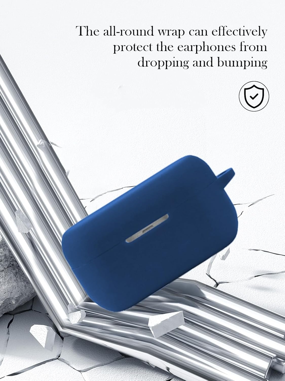 Case for Technics EAH-AZ100 Technics Reference Class Hi-Fi Wireless Earbuds,Soft Protective,BOVUGAC Silicone Case Cover with Keychain & Cleaning Kit & Lanyard for Technics EAH-AZ100-K Earbuds-Blue - Image 2