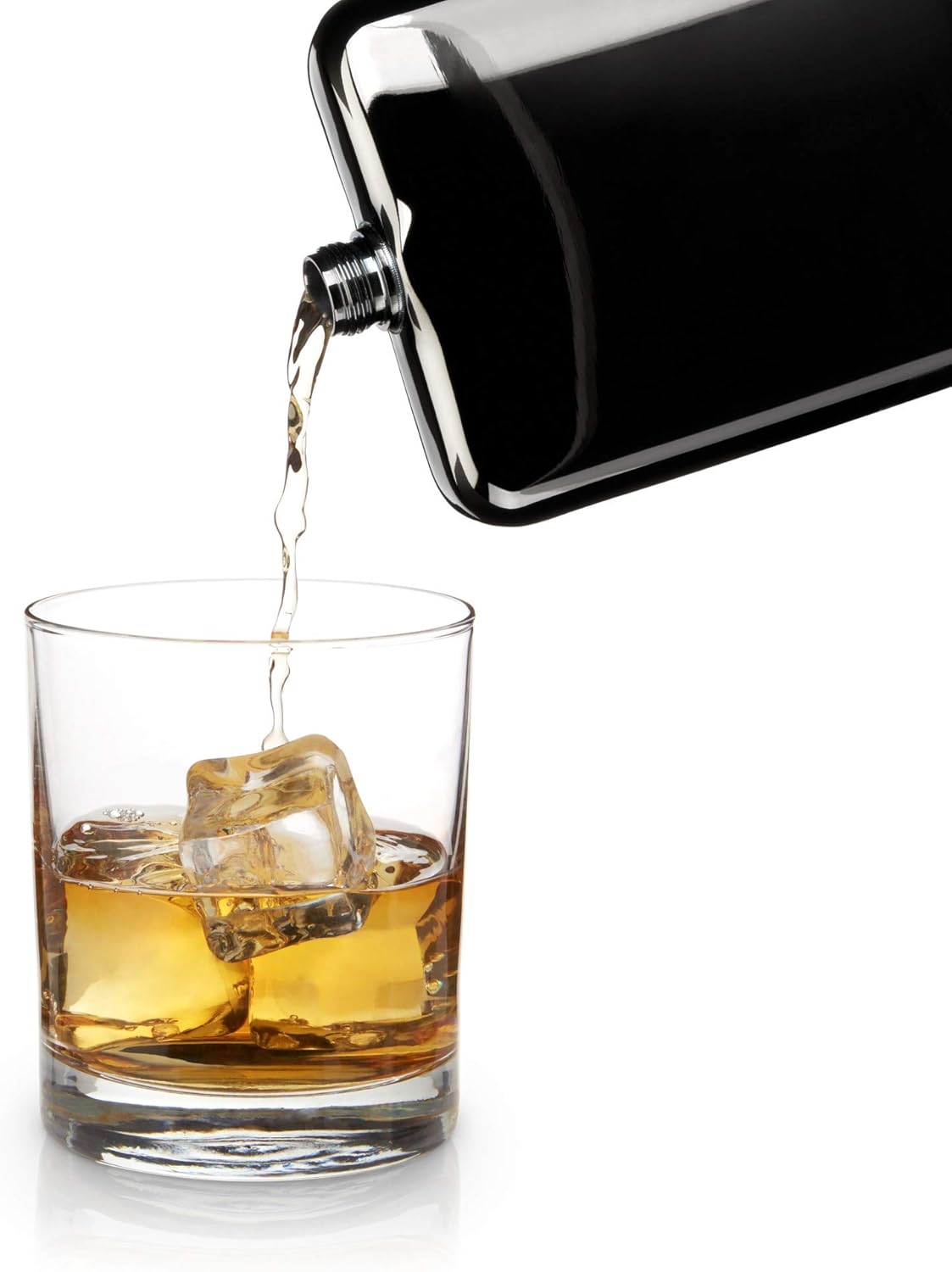Viski Stainless Steel Pocket Hip Flask for Men and Women, Polished Gunmetal Finish, Sleek and Modern Design, Leakproof Liquor Flask for Whiskey, Vodka, Tequila, Travel, Outdoor Party, 6 oz, Set of 1