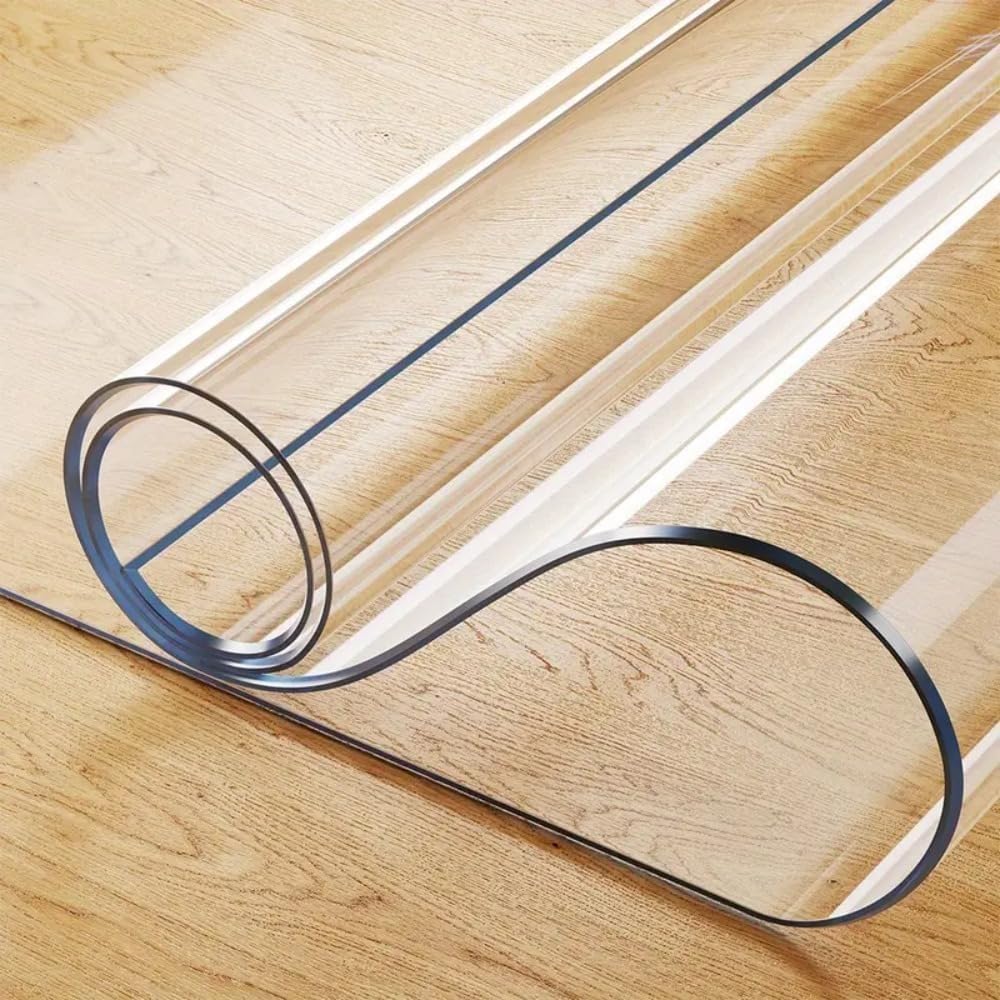 32 x 60 Inch, 1.5mm Thick Plastic Table Cover, Waterproof PVC Clear Table Protector, Desk Protector Mat, Writing Desk Pad for Desktop, Coffee & Dining Room Table, Rectangle image 4