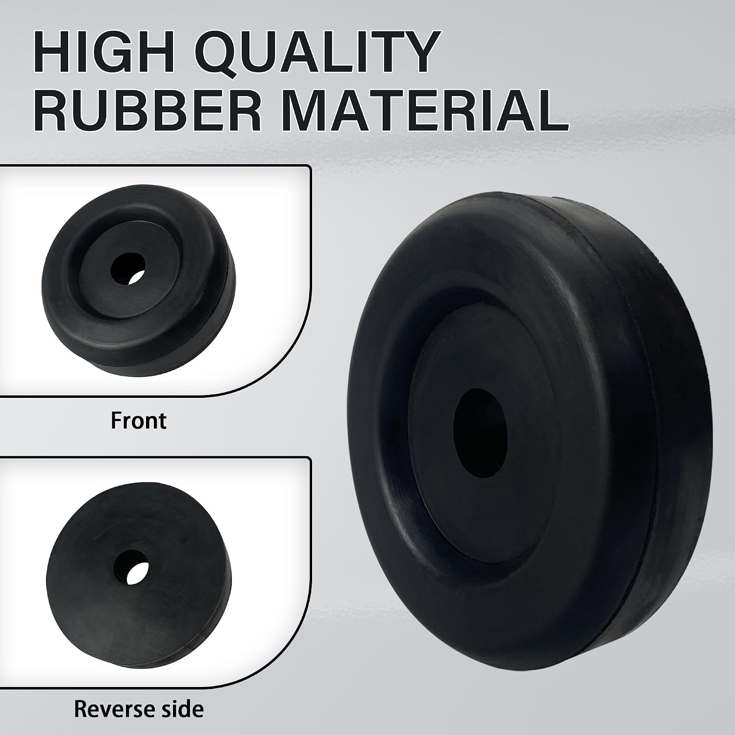 3" 3.4" Boat Trailer Black Rubber Keel Roller End Caps (Pack of 2)