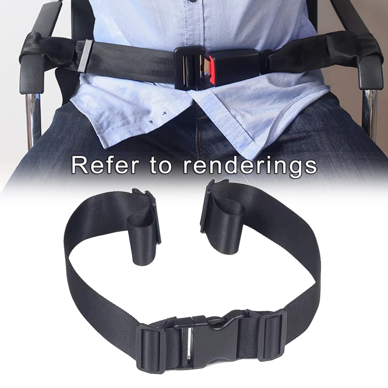 jojomis Los cinturones de seguridad duraderos para silla de ruedas se utilizan para cuidar de los pacientes, correas de arnés de cojín con hebilla de fácil liberación, ajustables