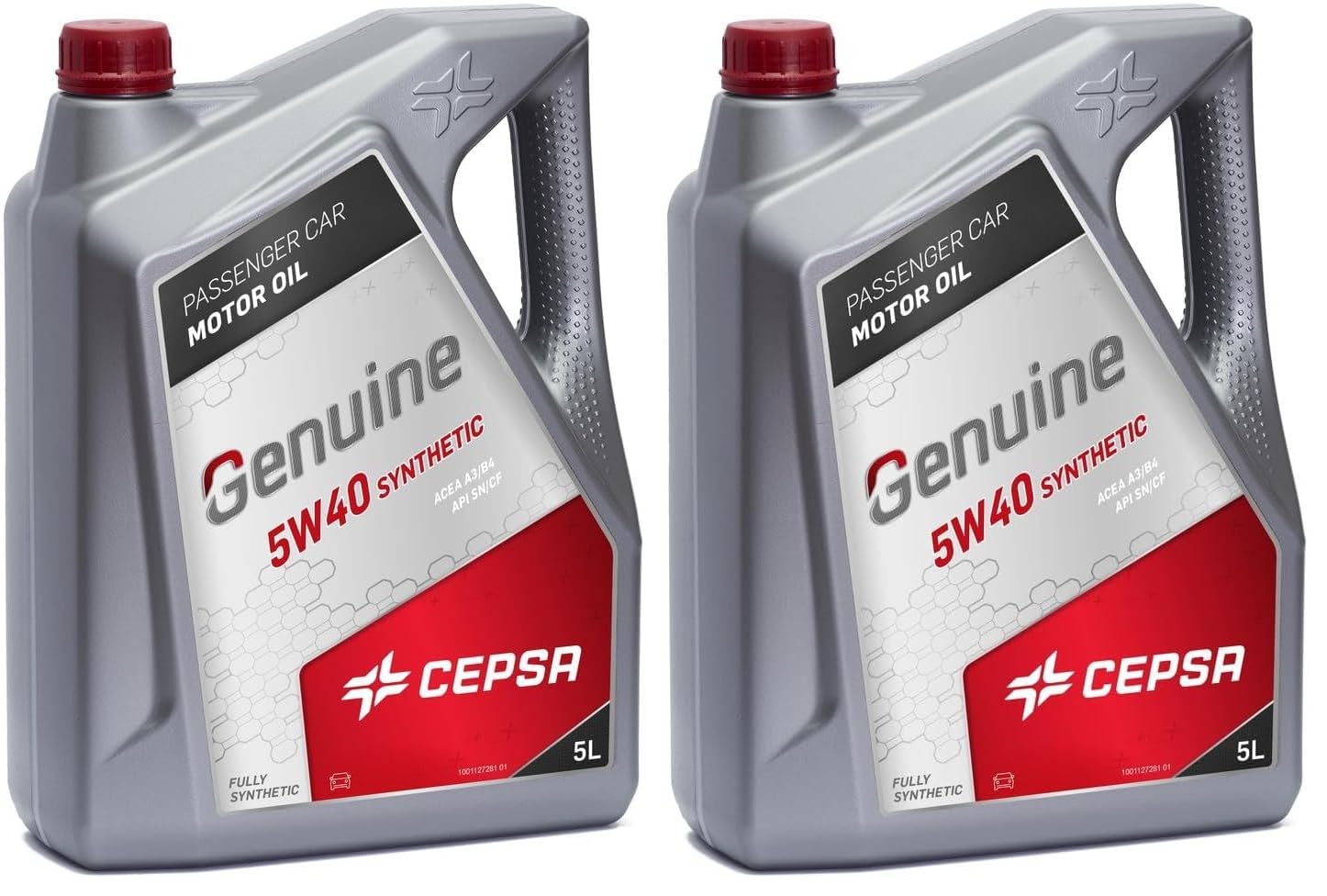 CEPSA Genuine 5W40 Synthetic (5L) Lubricante sintético para vehículos Gasolina y diésel (Paquete de 2)