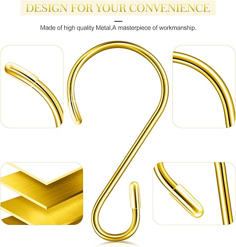 Miniatura 9 de 100 ganchos de acero inoxidable en forma de S de 3.15 pulgadas, ganchos de metal para colgar, ganchos de cortina para ollas, sartenes, tazas,