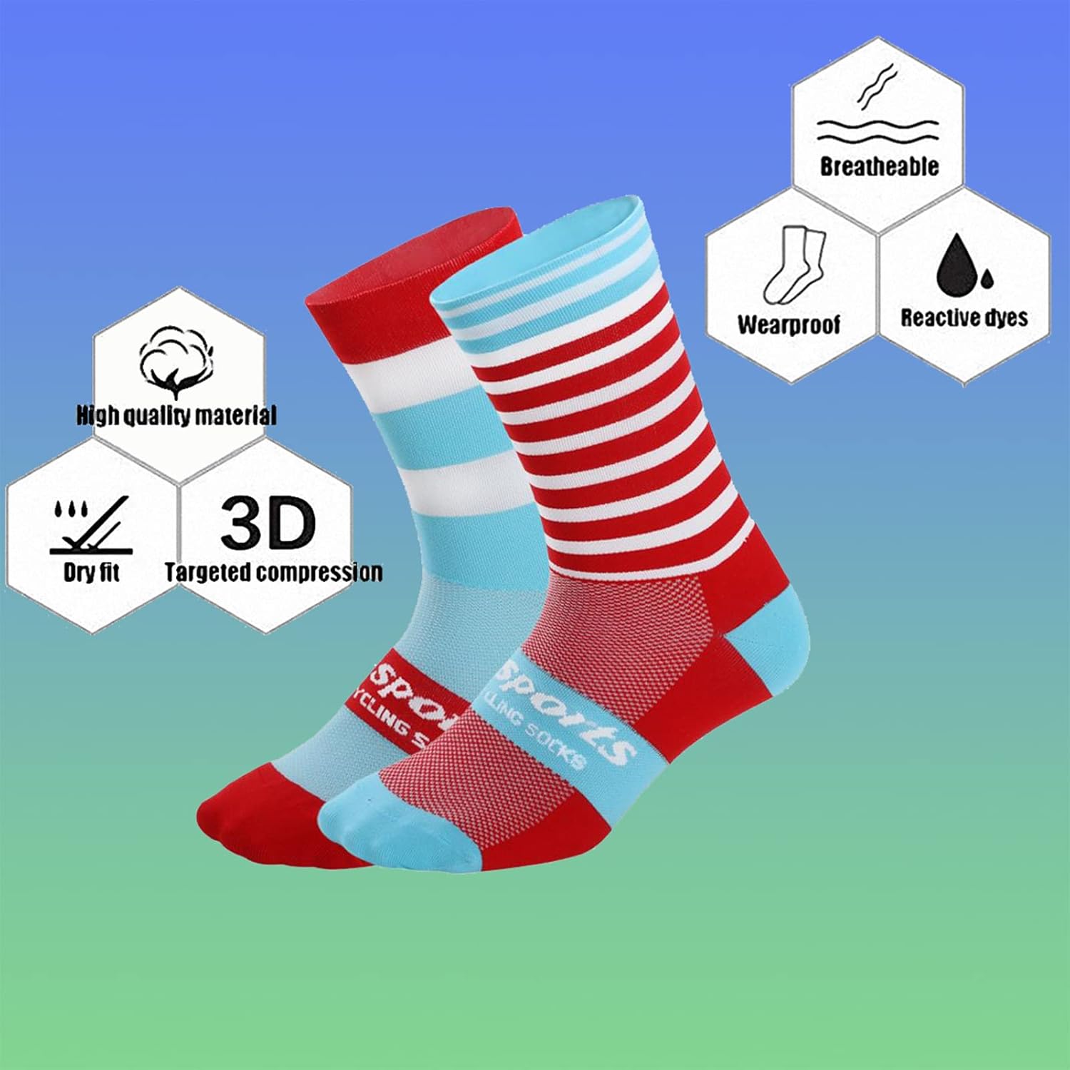 GuaziV Mens Womens Cycling Socks,4-6pcs Running Socks Colourful Athletic Socks Ankle Sport Socks 6-11 - Image 5