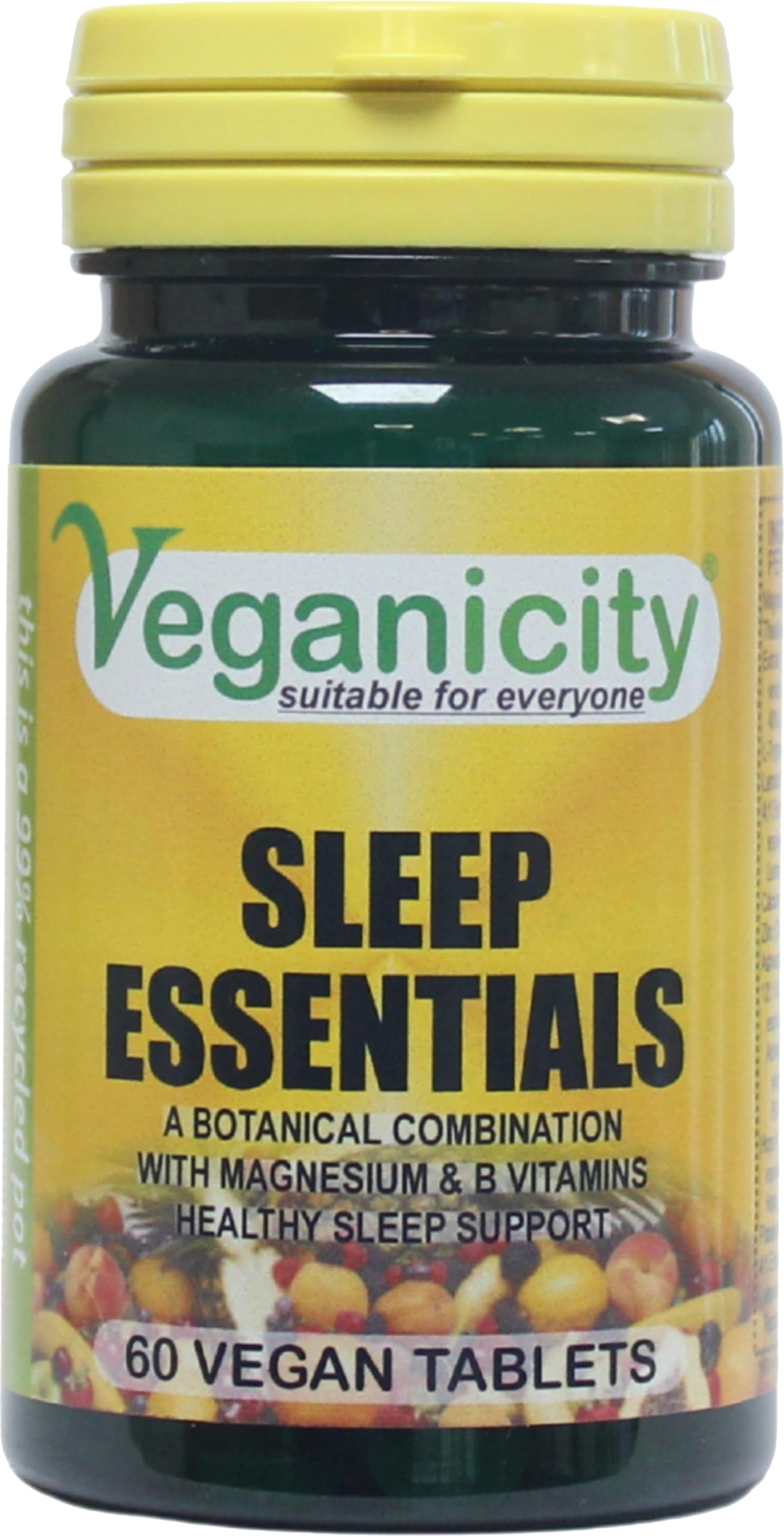 Veganicity Sleep Essentials : Sleep & Mood Supplement : 60 Tablets, in a Planet-Friendly 99% Recycled Pot