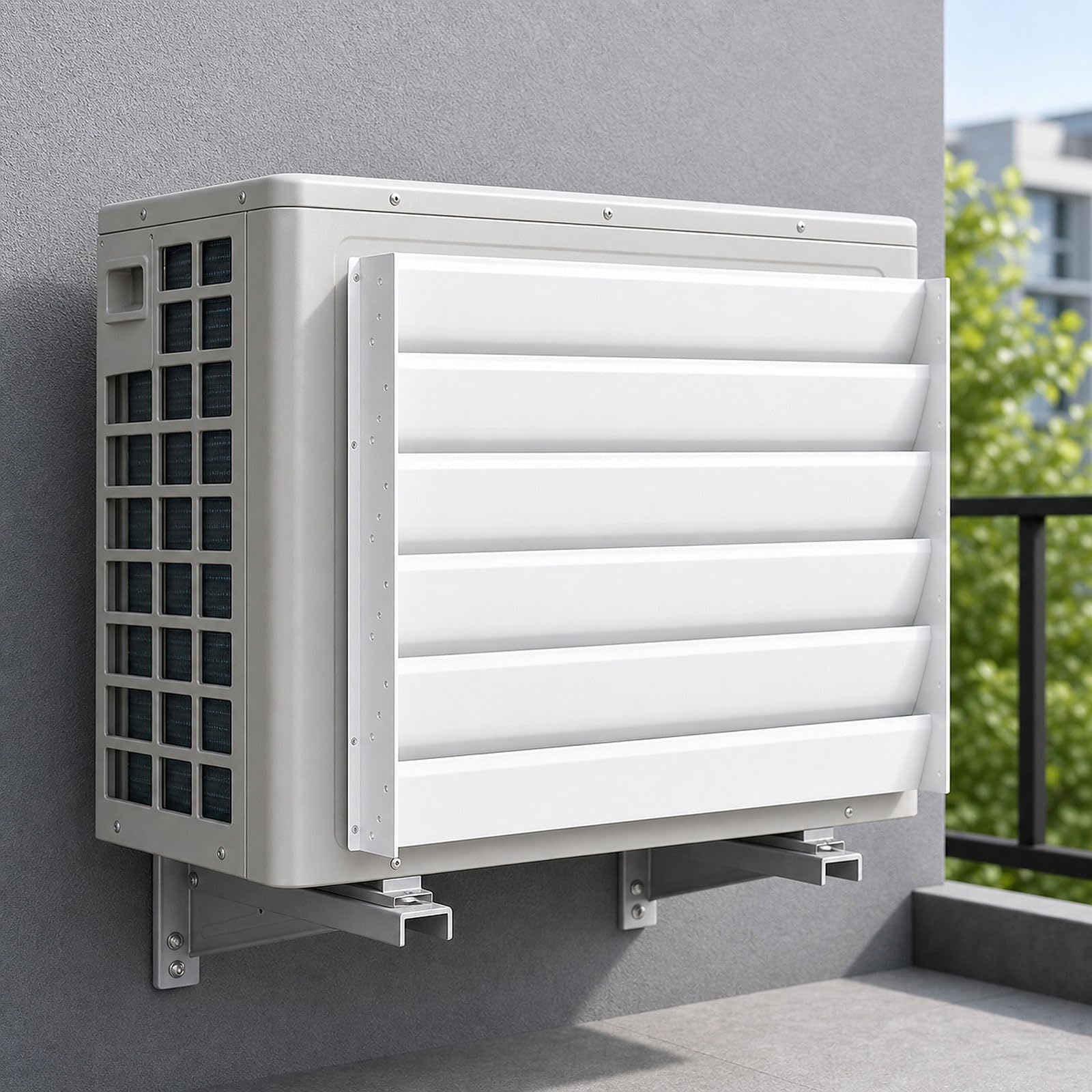 Deflettore unità AC Esterna Condizionatore d'Aria,Deflettore in Acciaio zincato,Deflettore Rettangolare per unità Esterna del condizionatore d'Aria,Antiruggine,per Bocchette di Ventilazione