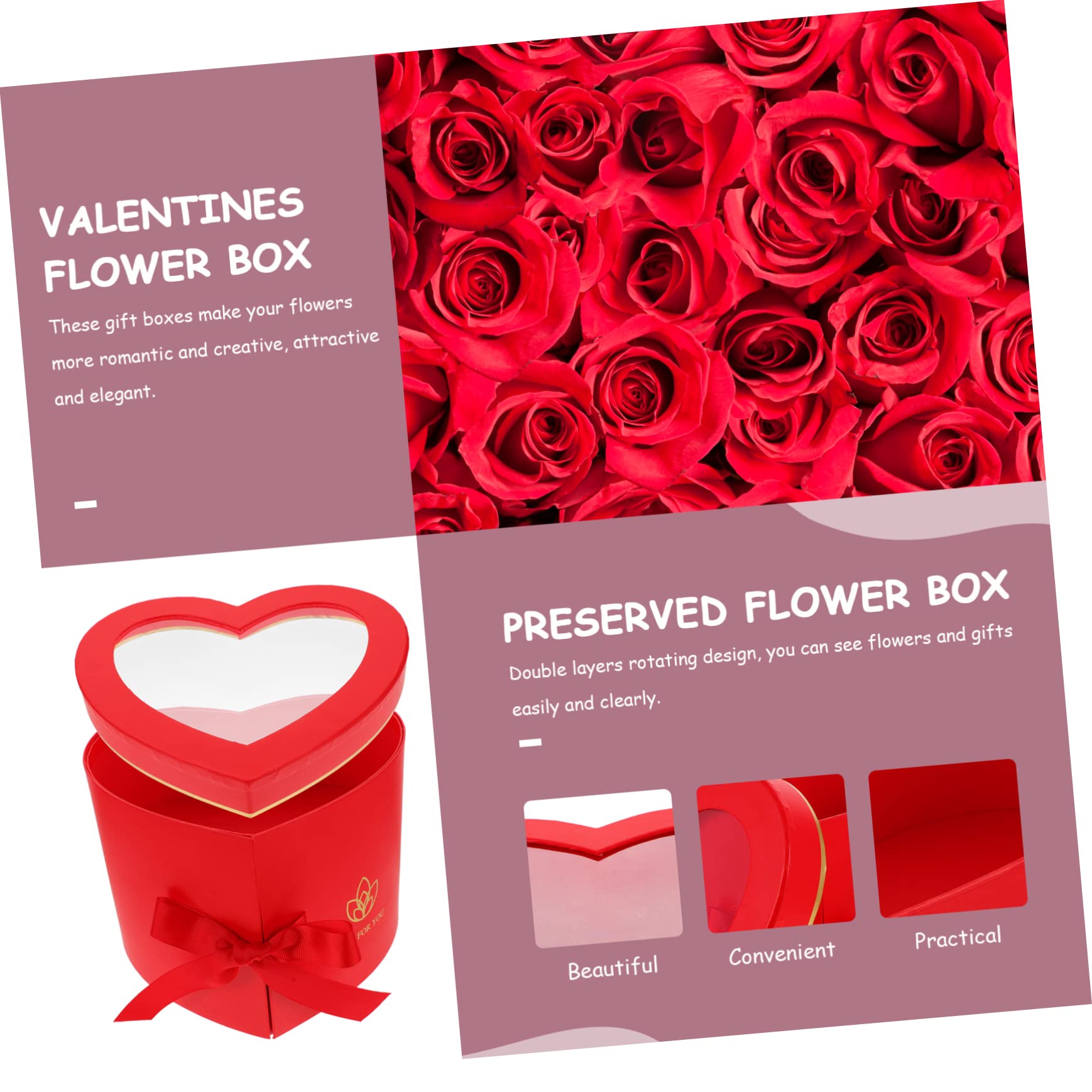 Ipetboom 2stücke Herzförmige Geschenkbox Doppelter Drehbar Kreative Verpackung Für Blumen Für Geburtstage Hochzeiten Und Valentinstag